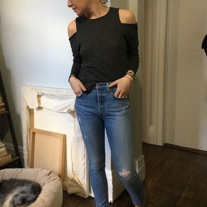 ZARA cold shoulder top